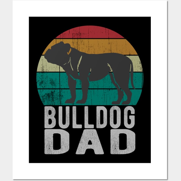 Vintage Bulldog Dad Retro Dog Animal Owner Wall Art by Urban7even